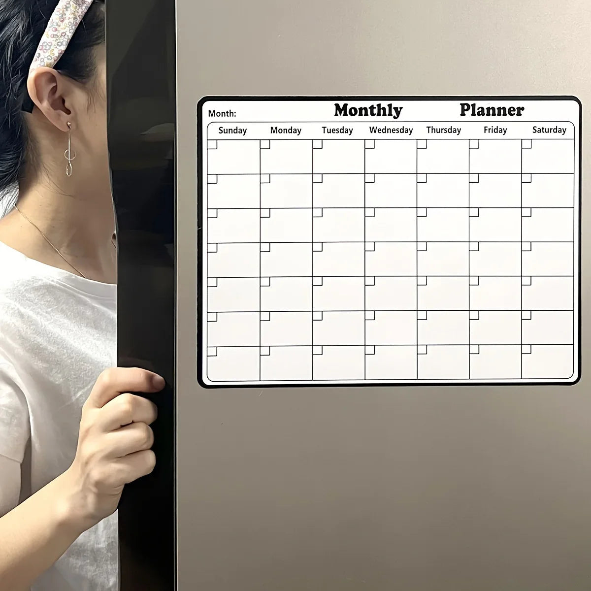 Magnetic Refrigerator Dry Erase Calendar Monthly Planner Whiteboard Record Message Board Memo Pad Fridge Magnets Kitchen Deco