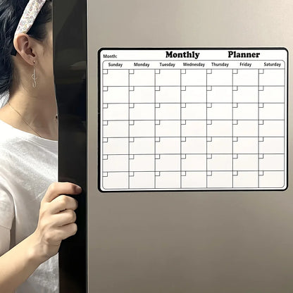Magnetic Refrigerator Dry Erase Calendar Monthly Planner Whiteboard Record Message Board Memo Pad Fridge Magnets Kitchen Deco