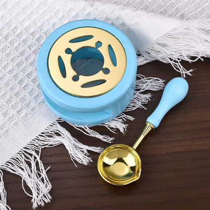 1/2/3pcs Wax Seal Set Wood Wax Melting Lacquer Furnace With /Spoon/Handle Wax Bead Melting Heater Wax Pot Heater For Stamp Cr