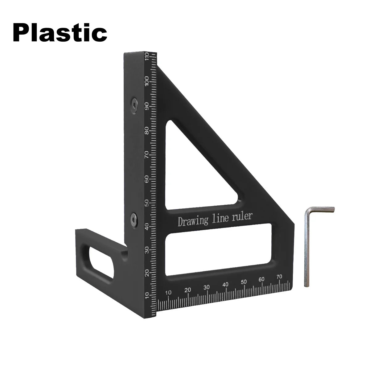 Carpenter Square -Woodworking Square Protractor Aluminum/Plastic Ruler 3D Multi Angle 45/90 Degree Layout Measuring Ruler - P