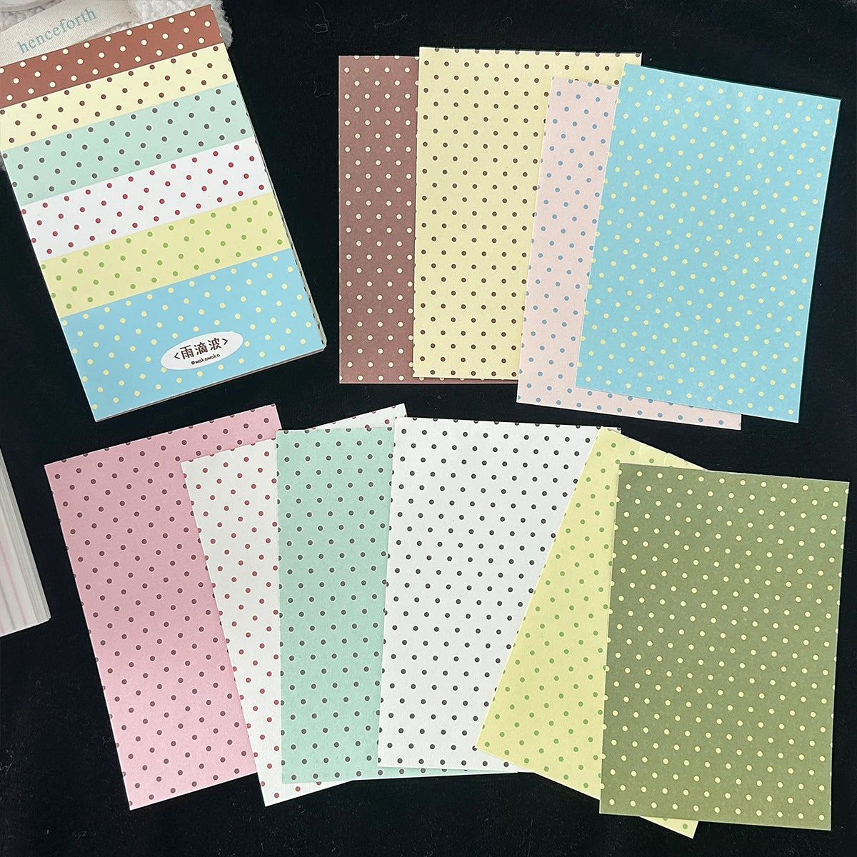 A7 Polka Dot Memo Pad Tearable Double Sided Scrapbook Paper Writing Journal Planner Scrapbooking Supply 100 Sheets - 01-1PCS