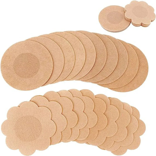 100Pcs Nipple Sticker Disposable Invisible Chest Sticker Non-woven Bra Breast Patch Bra-less Pasties Pad Nipple Cover Sticker
