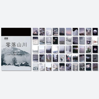 Yoofun 50 Sheets Natural Scenery&Art Paintings Stationery Stickers Book Aesthetic Landscape Cute Scrapbooking Planner Journal