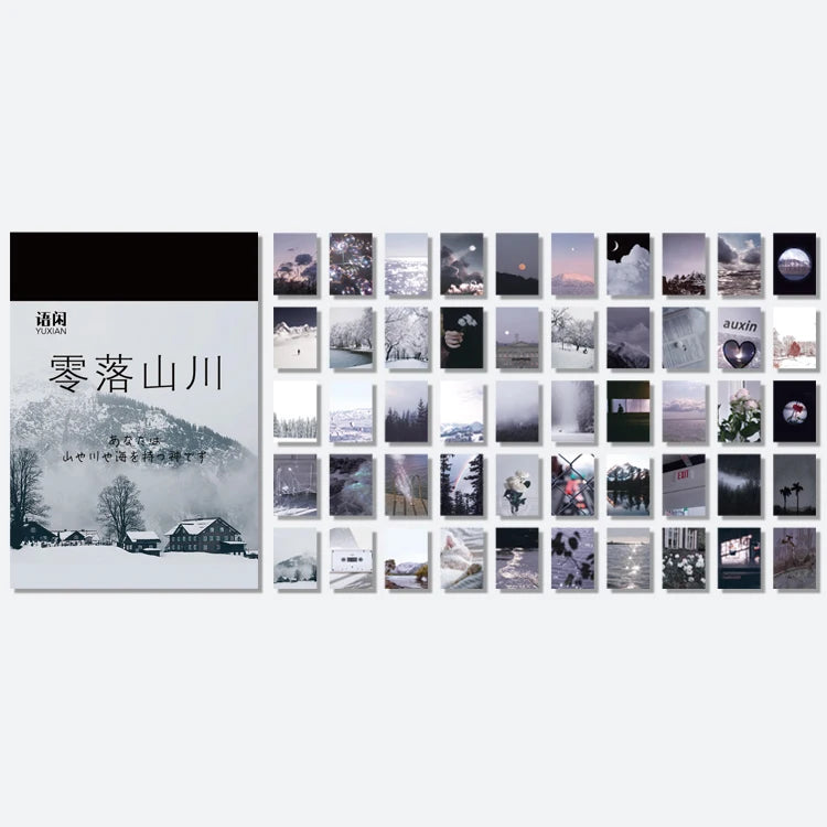Yoofun 50 Sheets Natural Scenery&Art Paintings Stationery Stickers Book Aesthetic Landscape Cute Scrapbooking Planner Journal