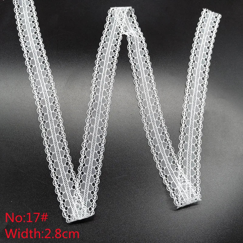 10 Yards 38 Kinds of White Lace Ribbon African Lace Fabric DIY Webbing Decoration Gifts Packing Sewing Clothes Material Craft