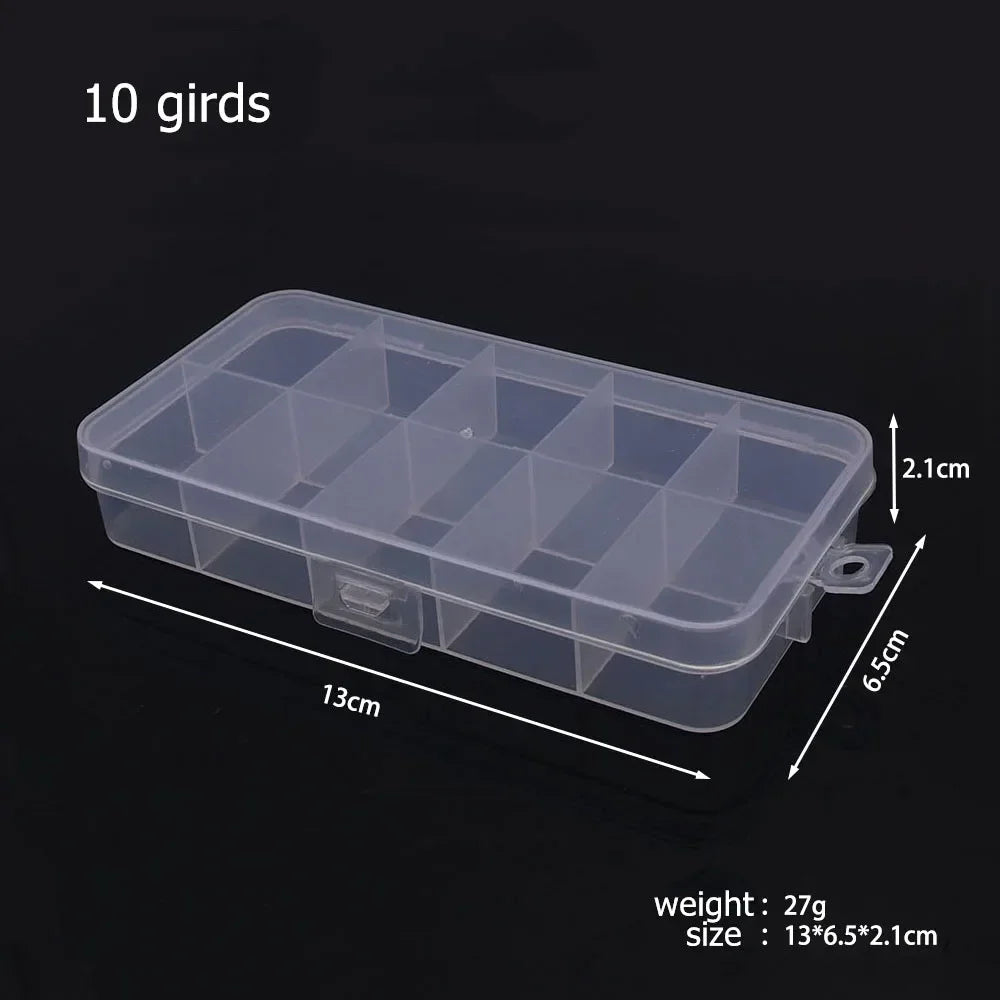 6–32 Compartment Plastic Storage Organizer Box for Beads, Jewelry & Craft Supplies - 10 girds
