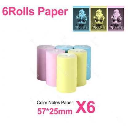 Thermal Printer Papers 57mm Color Papers for Camera Instant Print Kids Camera Printing Inkless Mini Portable Photo Printer - 