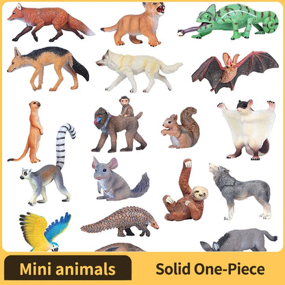 Simulation Wild Animal Model Wolf Monkey Fox Pangolin Squirrel Chinchilla Donkey Sloth Realistic Animal Figures Toys For Kids