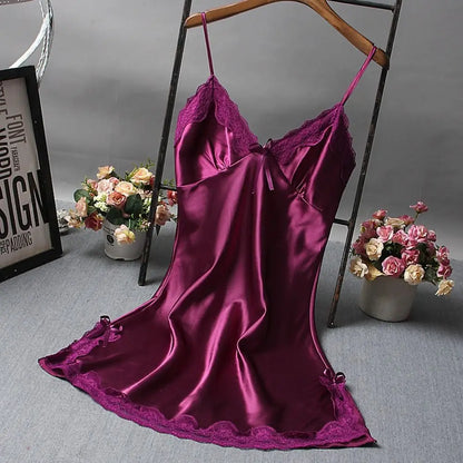 Sexy Lace Patchwork Camisola Lingerie Nighty Wedding Dress Sleep Wear Nightdress Clothes Women's Nightgowns Sexy Nightwear - 