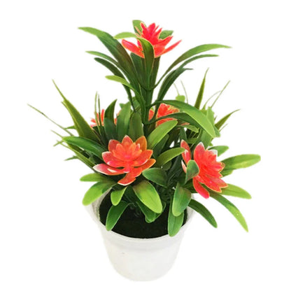 Artificial Flowers Plant Pot Simulate Fake Plastic Flowers Home Office Decor Gift Desktop Bonsai Wedding Party Balcony Orname