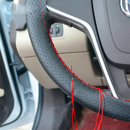 Car Steering Wheel Cover Needles And Braid Thread Artificial Leather Car Covers Suite 3 Color DIY Texture Soft Auto Accessori
