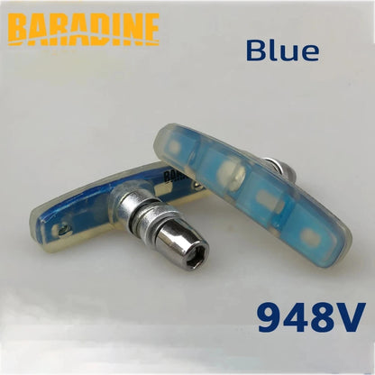 Baradine 948V MTB Bike V-brake Shoes Transparent 60mm Pads Bicycle Brake Blocks Bicycle Accessories - Blue