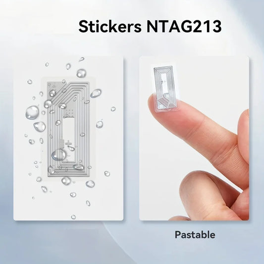 NTAG213 NFC Tags Bulk Rewritable Adhesive Labels Transparent Design for Smart Shelves Inventory Product Tracking Identificati