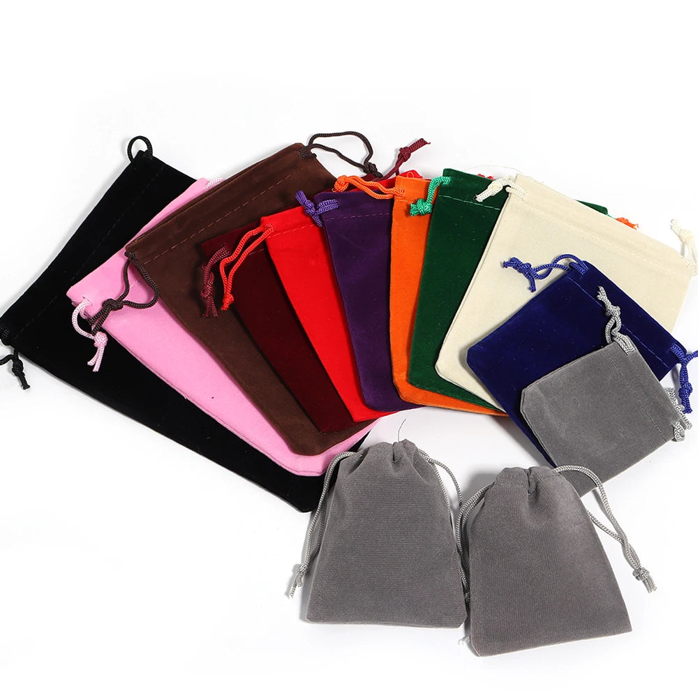5-10pcs/lot Color Velvet Drawstring Bag Multi-size Packing Sachet for Jewelry Candy Storage Display Festival Gift Packing Pou