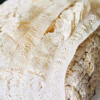 High quality crochet cotton fabric stretch lace DIY clothing cuff collar skirt trim girl doll hand-made dress sewing material