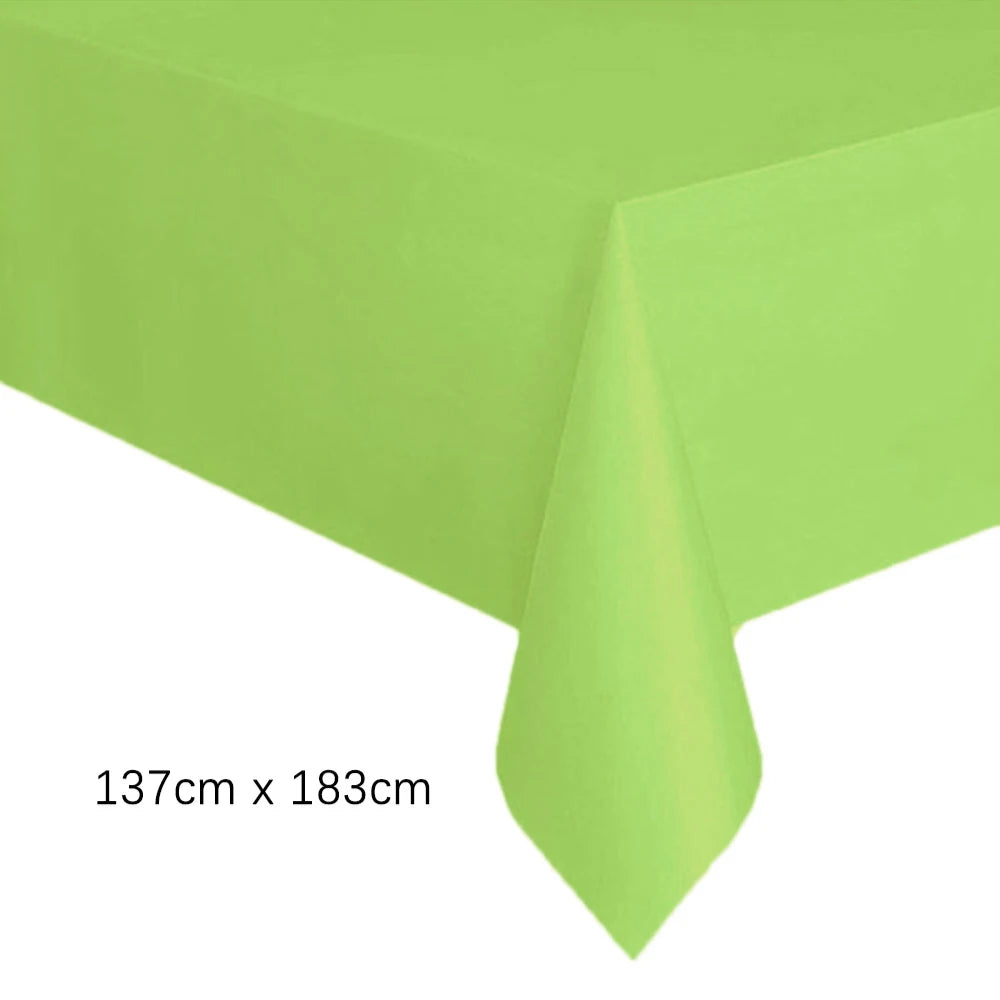 Disposable Tablecloth White Pink Table Cover Plastic Rectangle Desk Cloth for Birthday Wedding Party Table Decor Xmas - 1pc T