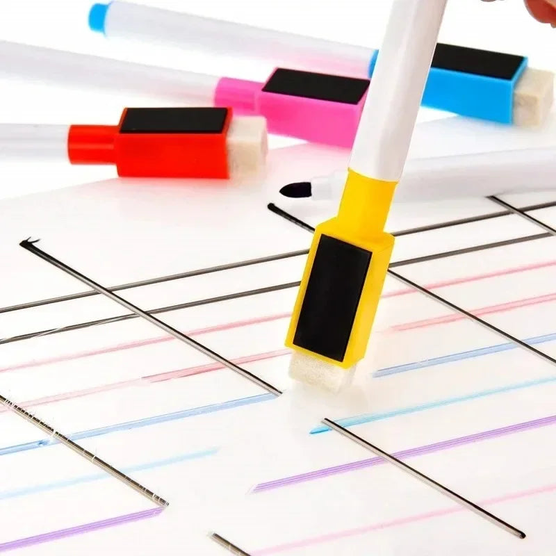 4/8Pcs Magnetic Erasable Whiteboard Pen Color Options Numbering Stationery Office Teaching Supplies for Blackboard Student No