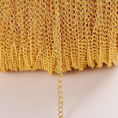 2 Meter Flat 2.5/3.5/4.5mm Extension Thin Chain Metal Chain DIY Necklace Body Chain Jewelry Making Chain Accessories - Gold /