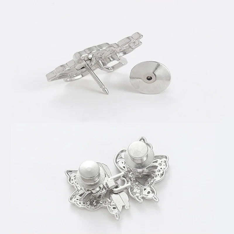Jeans Button Adjustable Clips for Pant Skirts Waist Tightener Buckle Snap Button Adjuster Butterfly Pin Button Clothing Suppl