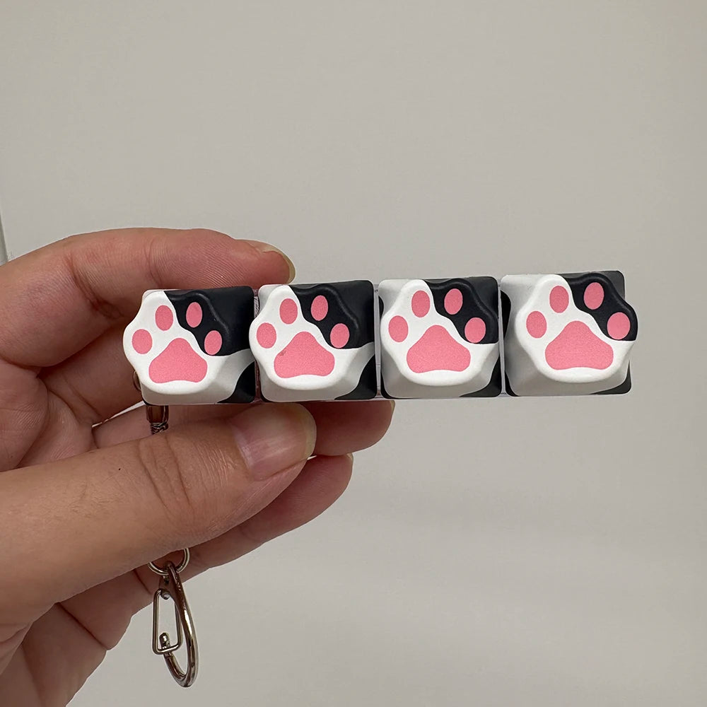 Cat Claw Keychain Key Ring Pendant Mobile Phone Backpack Pendant Desktop Accessories Fingertip Office Decompression Press Too