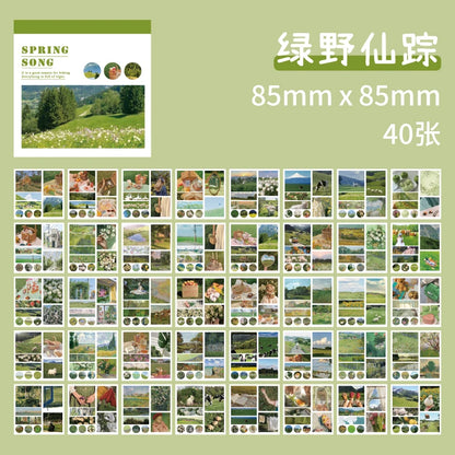 50sheets 50 Patterns Washi Paper Ins Stickers Book Aesthetic Scenery Sticker for Scrapbooking Journals Album Diary DIY Paers 