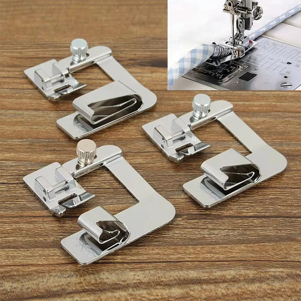 Sewing Hemming Set 1/3Pcs Wide Hem Foot 1Pc Or 3Pcs Narrow Rolled Hem Presser Feet For Brother Singer Low Shank Sewing Machin