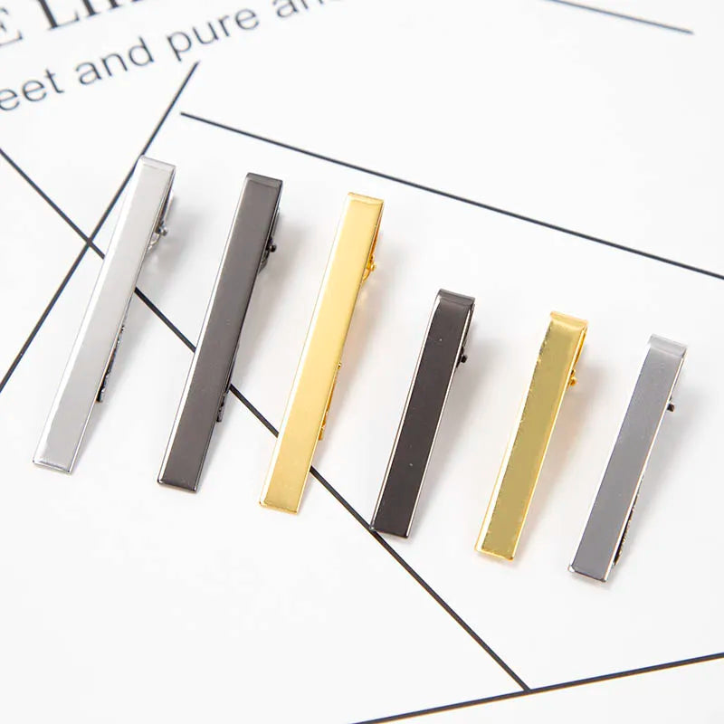 New Tie Clips for Men's Metal Necktie Bar Dress Shirts Tie Pin for Wedding Ceremony Metal Silver Color Tie Clip Man Accessori