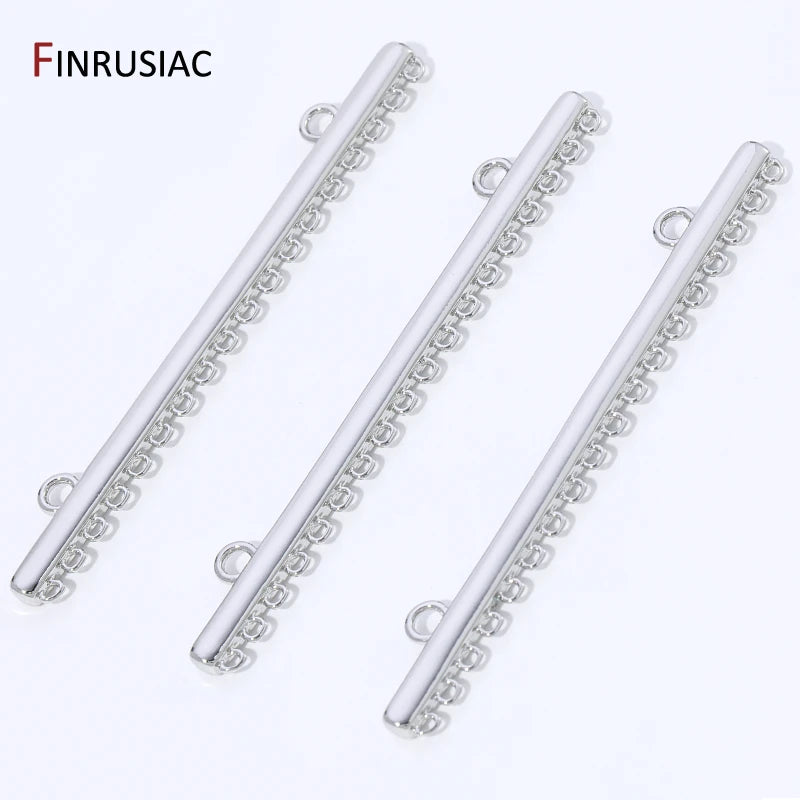 Rhodium Plated Brass Multi Row Strand Connector,Separator Spacer Bars Connector For DIY Jewelry Making Accessories Supplies