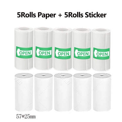 Thermal Printer Papers 57mm Color Papers for Camera Instant Print Kids Camera Printing Inkless Mini Portable Photo Printer - 
