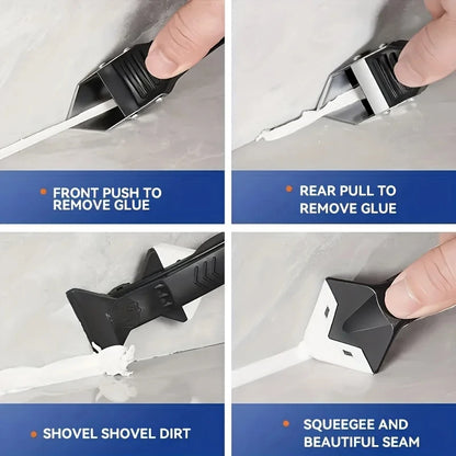 Silicone Scraper Squeegee Glue Remover Knife Caulking Angle Beauty Crack Trowel Tool Grout Scraper Kit 5in1 Multifunctional H