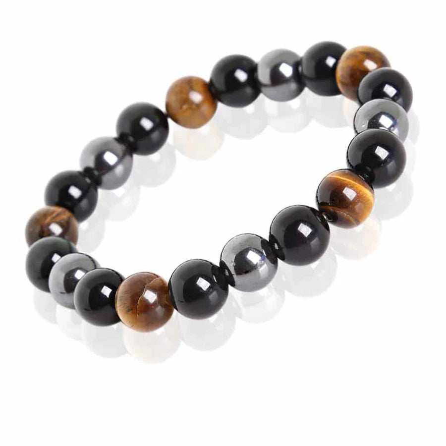 Natural Black Obsidian Hematite Tiger Eye Beads Bracelets Men for Magnetic Health Protection Women Soul Jewelry Pulsera Hombr
