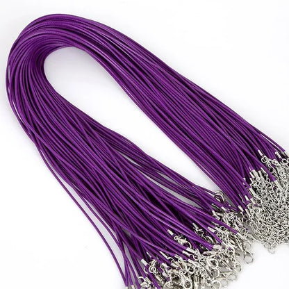 10Pcs/lot 1.5mm 2mm Adjustable Leather Cord Waxed Thread Rope Necklace Extender Chain Lobster Clasp DIY Jewelry Making Findin
