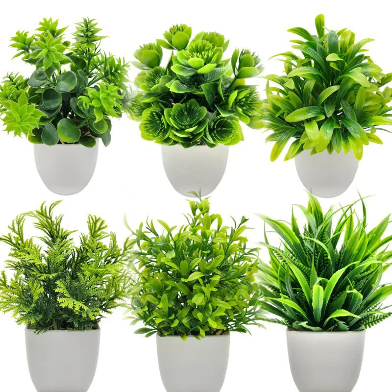 Artificial Bonsai Plant Window Sill Office Table Desktop Decoration Plastic Fake Plant Potted Home Decor