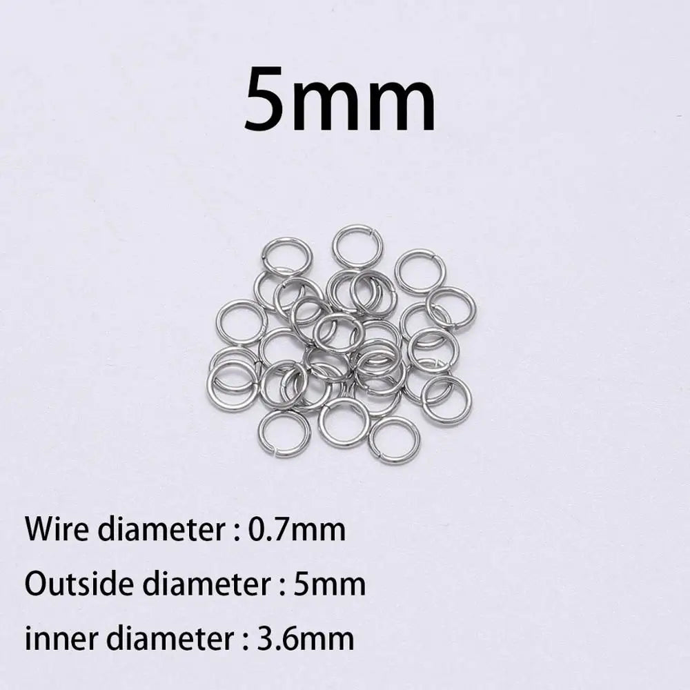 30-200Pcs 3-25mm Stainless Steel Split Ring Open Single Loops Jump Rings Connectors for DIY Jewelry Making Findings Accessori