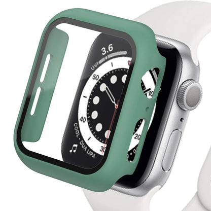 Tempered Glass+cover For Apple Watch Accessories 45mm 41mm 44mm 40mm 42mm Screen Protector Apple watch Case serie 9 4 5 6 SE 
