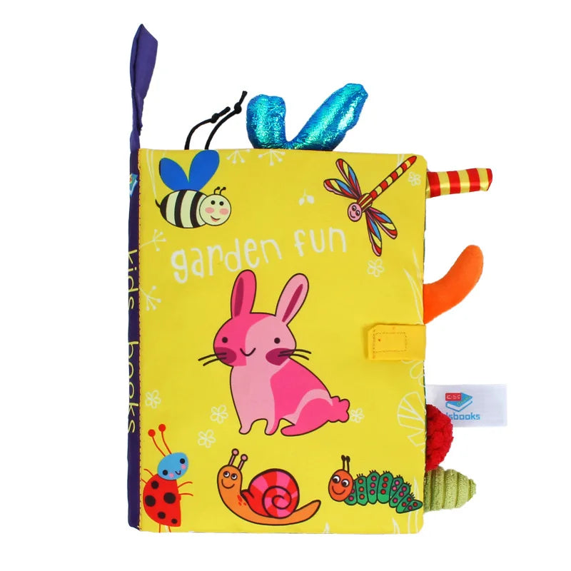 0-36M Baby Early Learning Toy Tail Cloth Book Parent-child Interactive Sound Paper Puzzle Cloth Book Rattle - Rabbit