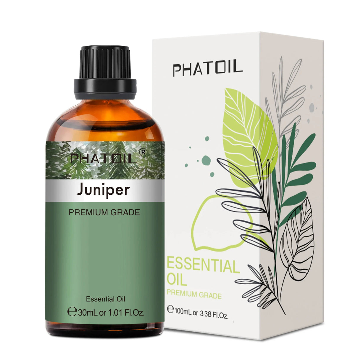 PHATOIL 1PCS Aromatherapy Essential Oil 30ml Lemon Eucalyptus Lavender Bergamot Jasmine Juniper Rose Vanilla Aroma Essential 