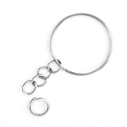 20/50pcs Silver Color Metal Blank Keyring Keychain Split Ring Keyfob Key Holder Rings DIY Findings Making Keychain Accessorie
