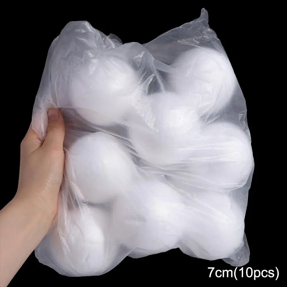 Home Decoration Mini Foam Balls Polystyrene White Christmas Balls Round Christmas Ornaments Christmas - 7cm-10pcs
