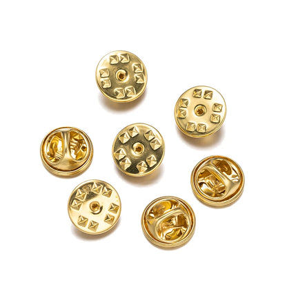 100pc Metal Locking Pin Back Brooch Badge Holder Lapel Base For DIY Jewellery Material Making Supply Craft Accessories Handma