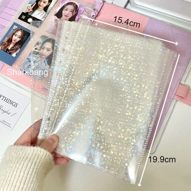 Sharkbang Designed A5 Binder Hard Cover Ring Collect Book Journal Refills Checkerboard Bandage Postcards Sticker Organizer - 
