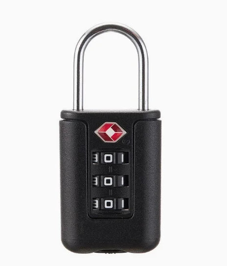 Approved Luggage Lock 3 Digit Combination Password Lock Travel Suitcase Security Padlock Black - Black