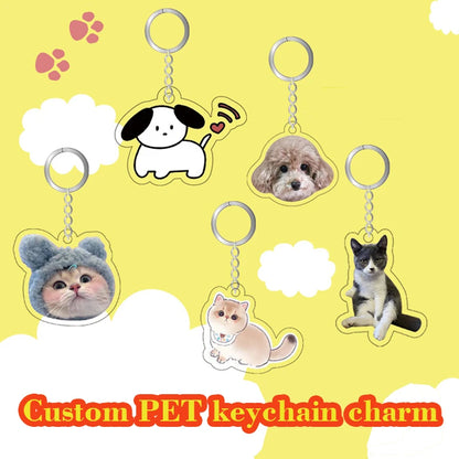 Personalized Keychains Designer Custom Cartoon Llavero Key Chain Photo Customized Anime Charms Hologram Clear Acrylic Key Rin