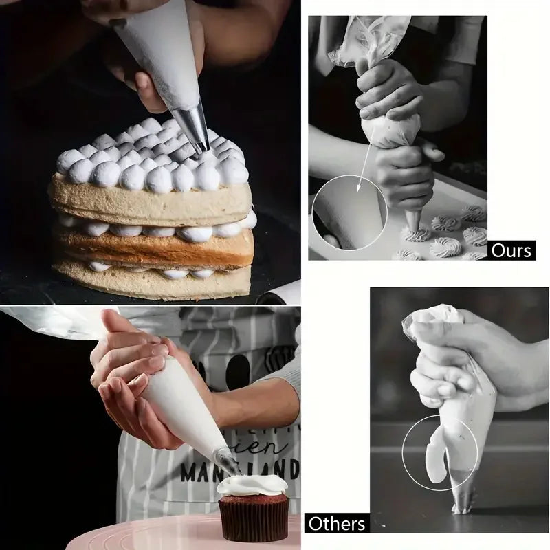100PCS Disposable Pastry Bags, Extra Strong&Leak-Proof Piping Bags for Cake Decorating,Baking,Icing,and Crafts–Durable&Food S