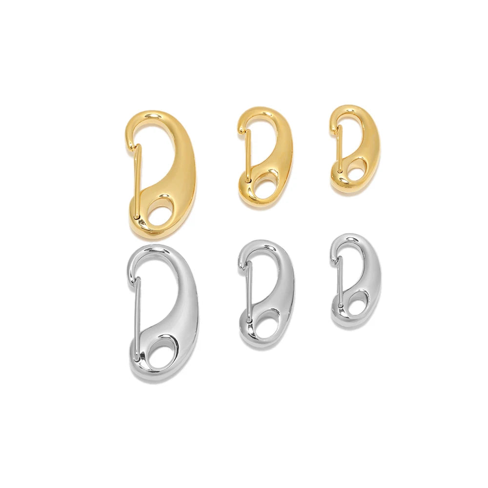 5pcs Stainless Steel D Lobster Clasps Spring Hooks Key Chains Bags Snap-fastener Buckles Connectors DIY Jewelry Accessories