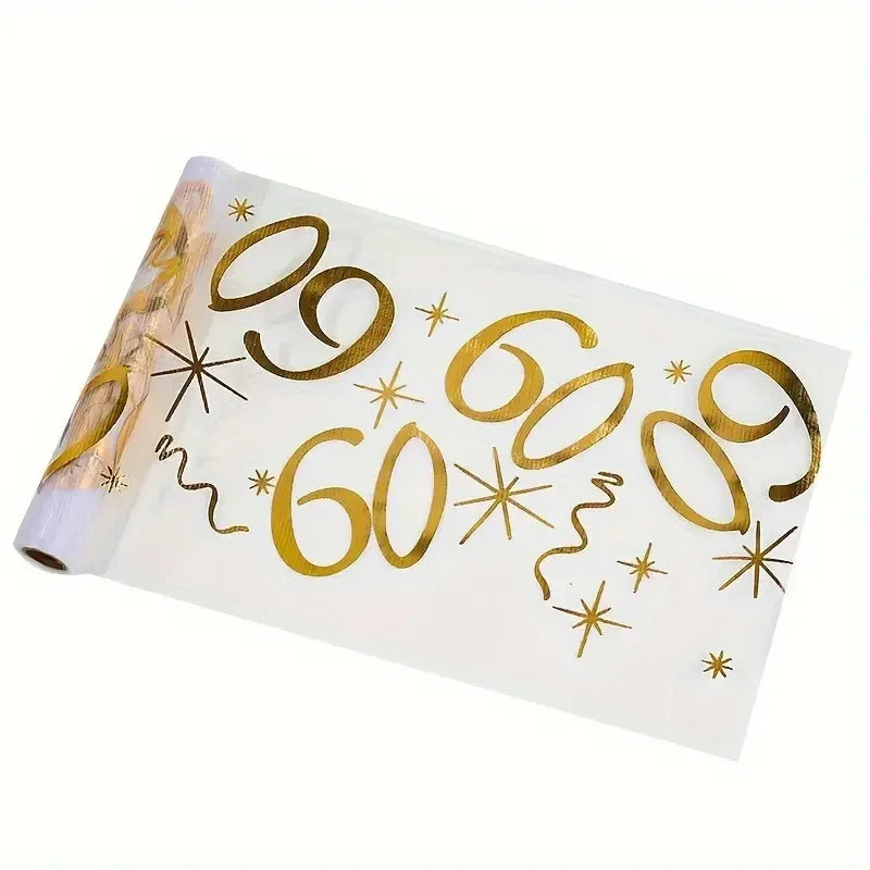 20th 30th 60th Birthday Table Runner Decor for 20 30 60 Birthday Table Party Supplies 3M Gold Table Runner Roll Birthday Deco