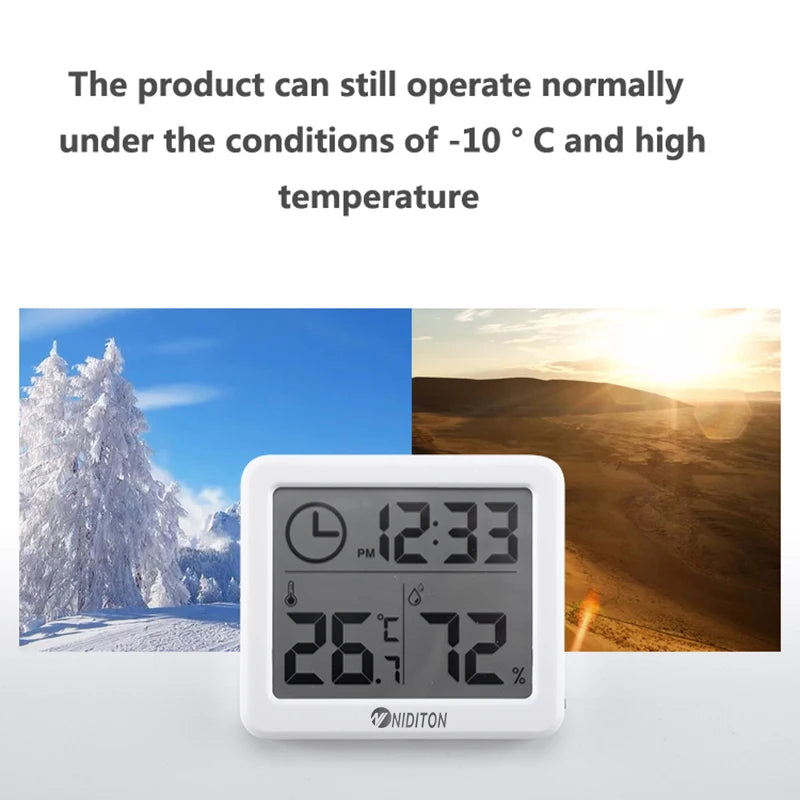 Digital Clock Desk Clock with Temperature Humidity Wall Clocks for Home Kitchen Office Desk Decorations NIDITON