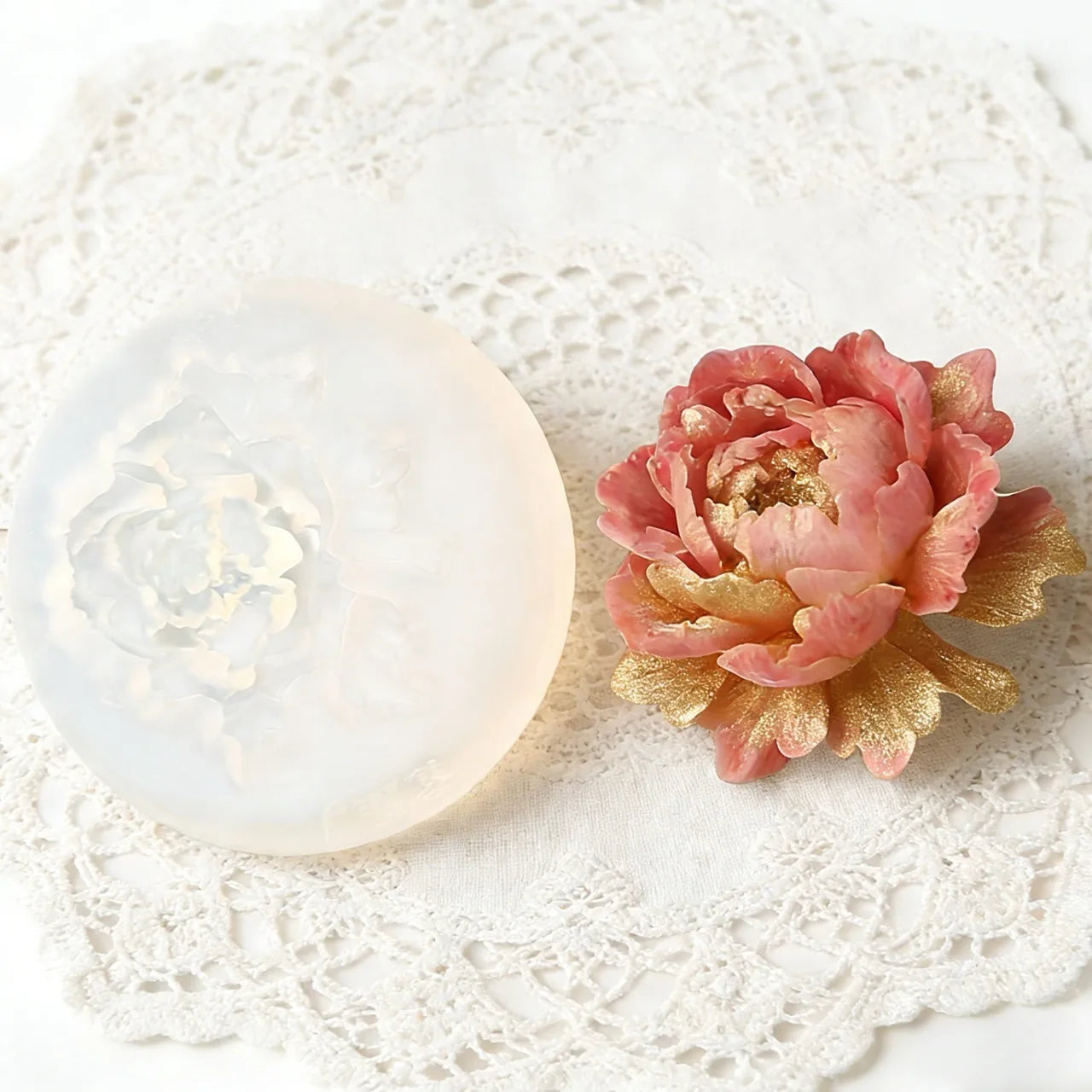 Lotus Flower Silicone Mold，For resin crafting - Suitable for candles、DIYCrafts、Valentine's Day、Mother's Day、Christmas Decorat