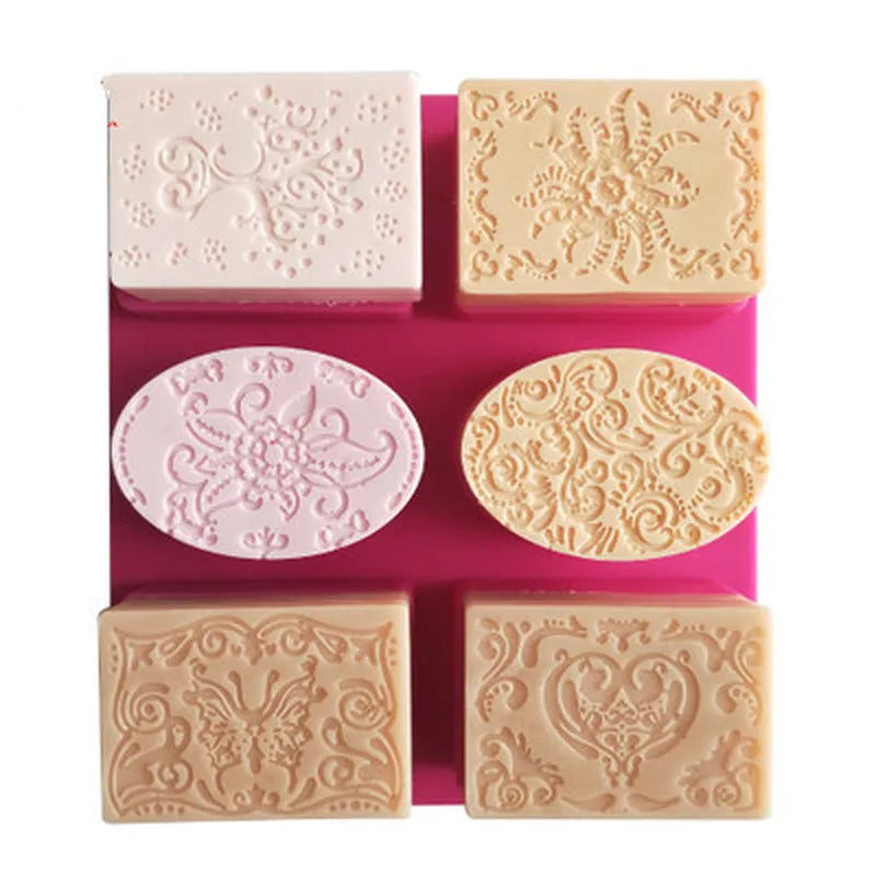 6 Holes 3D Silicone Soap Mold Soap Making Moulds Supplies Candle Form Resin Craft Home Decor