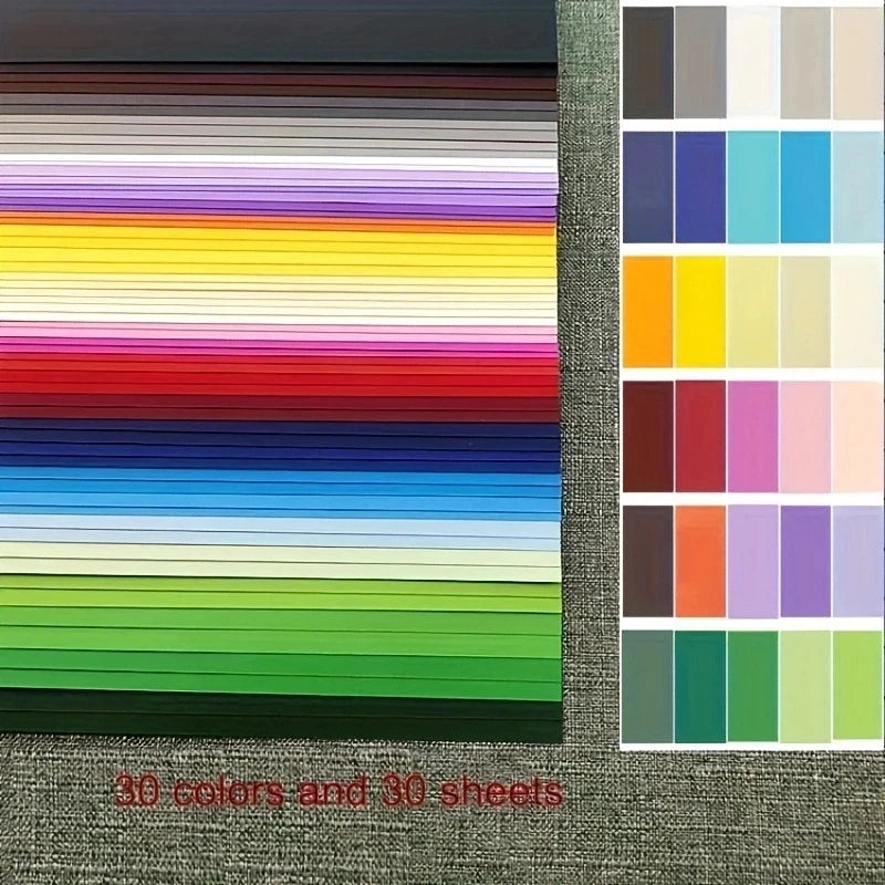 A4 Cardstock 30sheets Colored Cardstock 30Colors, 230 gsm Card Stock Colorful Paper for Card Making, Scrapbook & DIY Crafts -